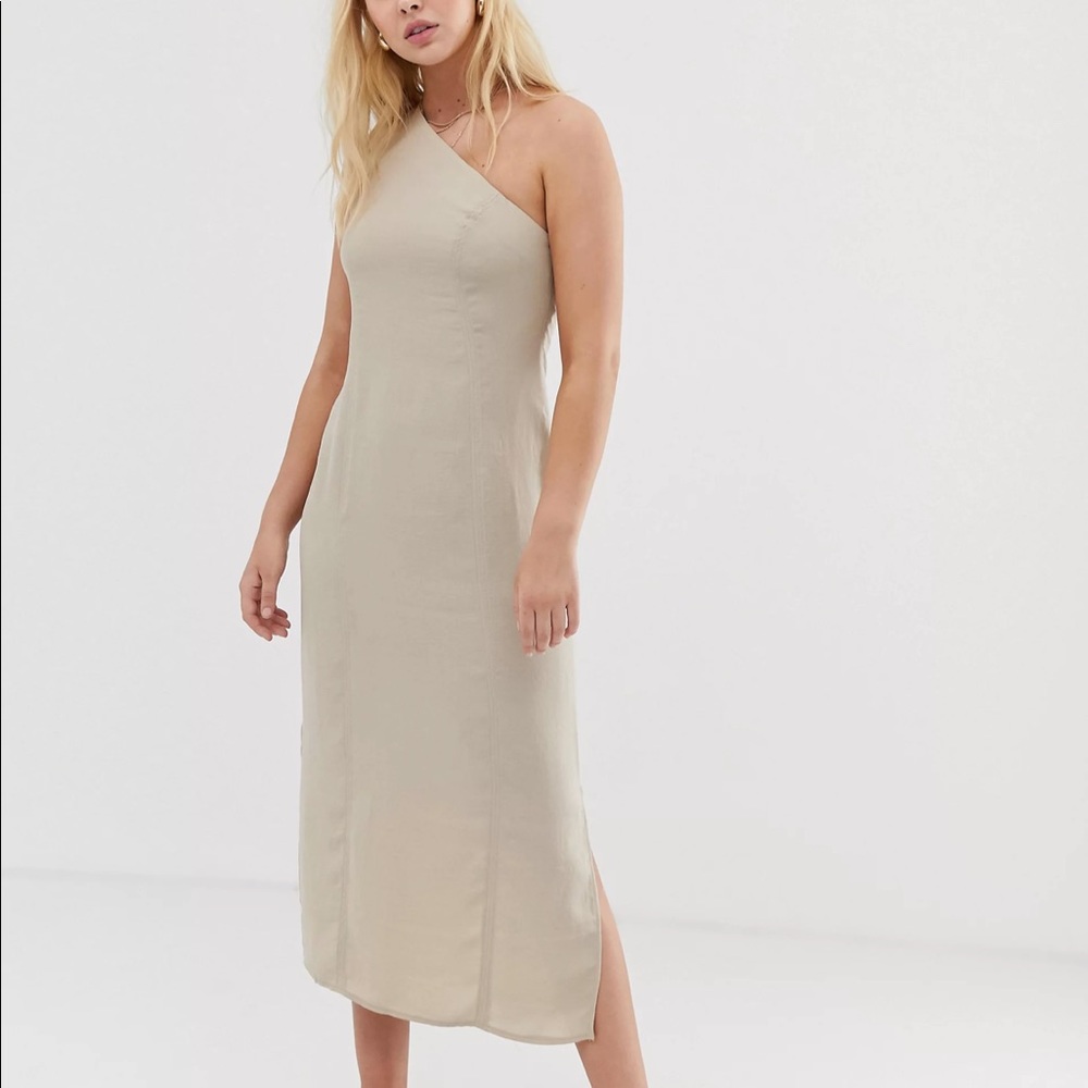 One shoulder midi dress. Size 2.